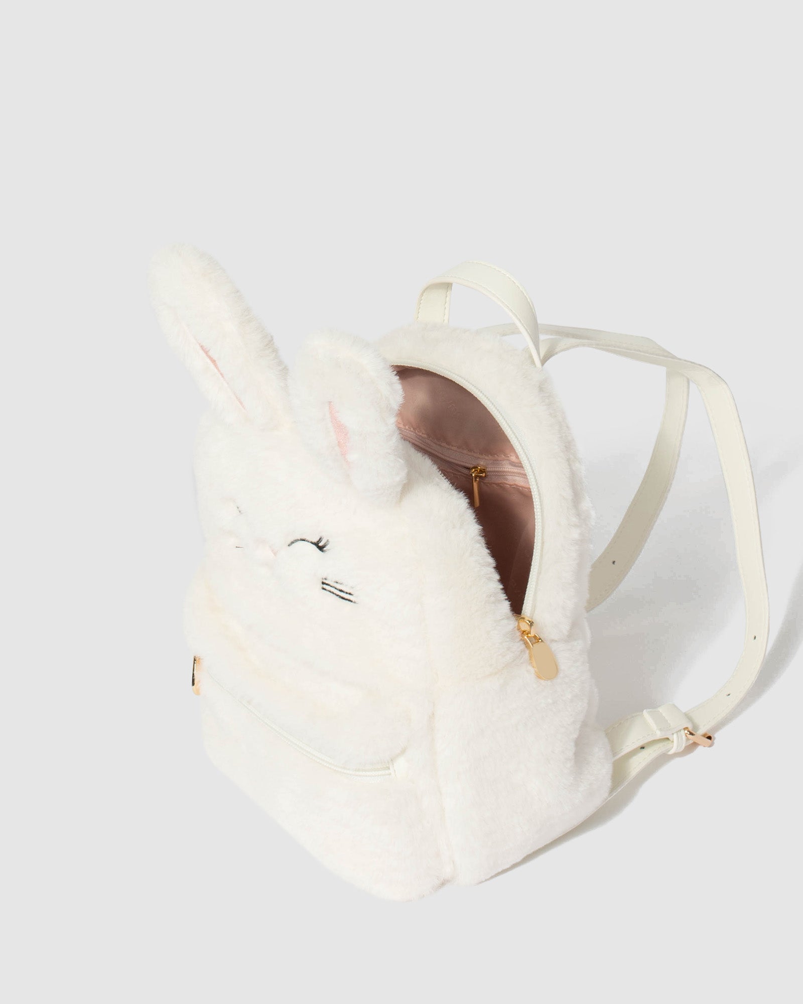 White on sale fluffy backpack