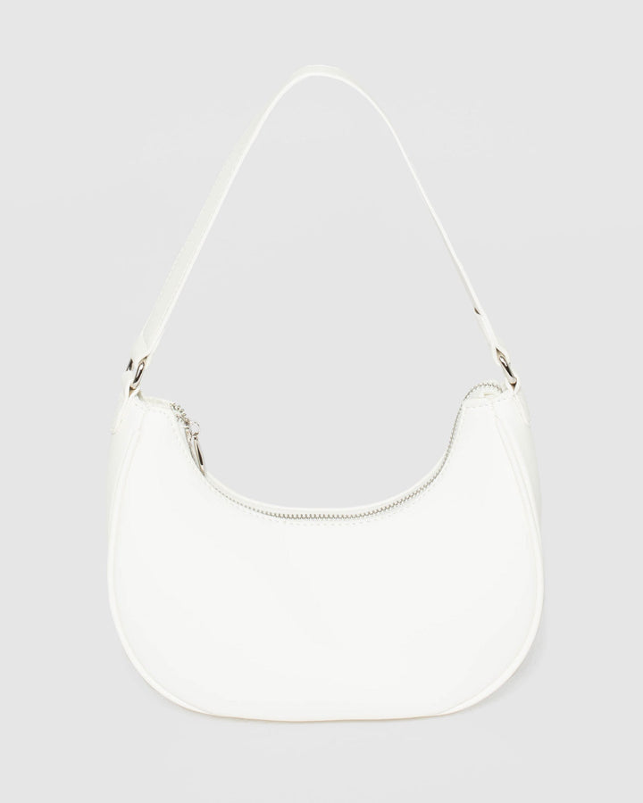 White Jasmin Crescent Bag | Shoulder Bags