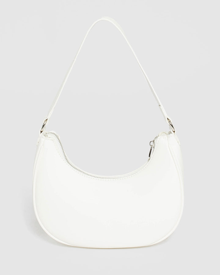 White Jasmin Crescent Bag | Shoulder Bags