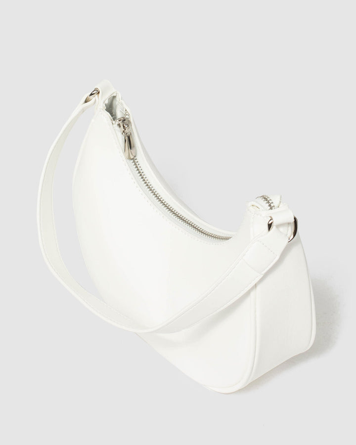 White Jasmin Crescent Bag | Shoulder Bags