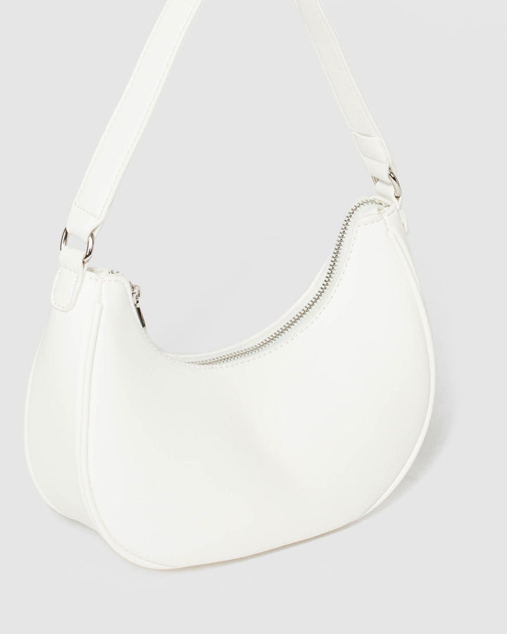 White Jasmin Crescent Bag | Shoulder Bags