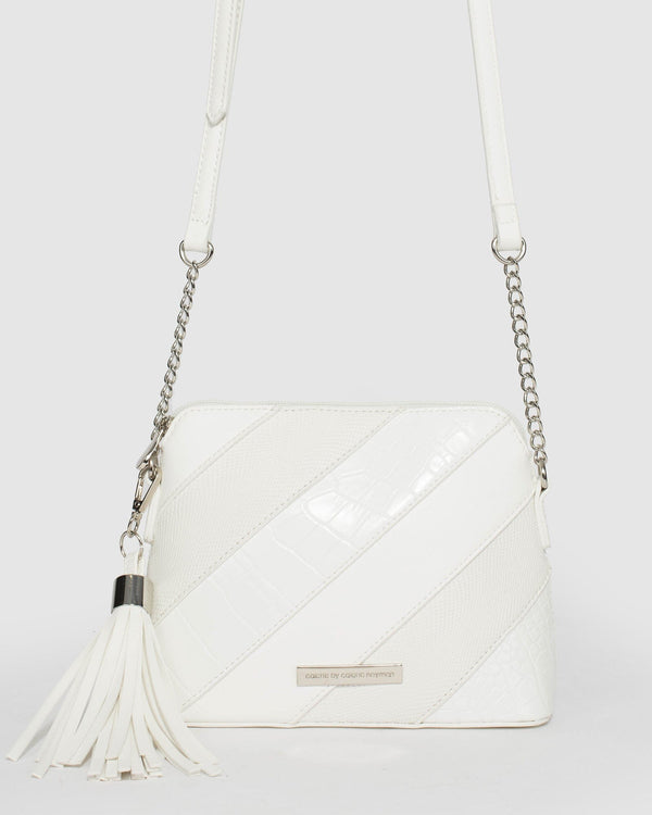 White Karen Panel Crossbody Bag | Crossbody Bags