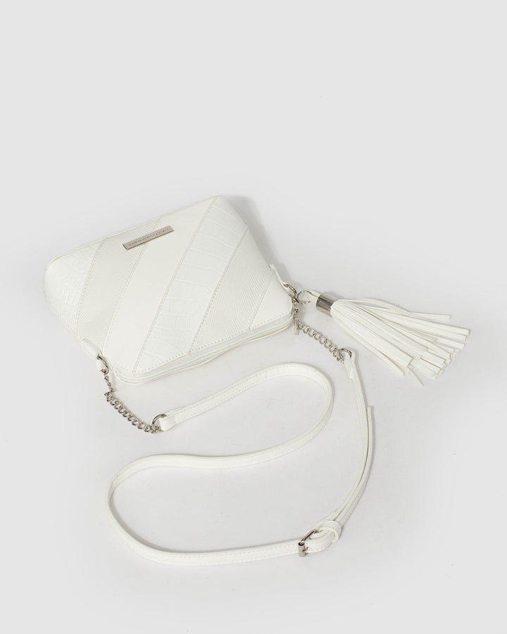 White Karen Panel Crossbody Bag | Crossbody Bags