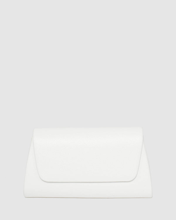 White Leaha Evening Clutch Bag | Clutch Bags